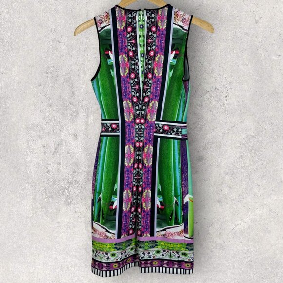 Clover Canyon Bohemian Neoprene Sheath Dress Size XS Floral Stretch USA Made - Picture 4 of 12